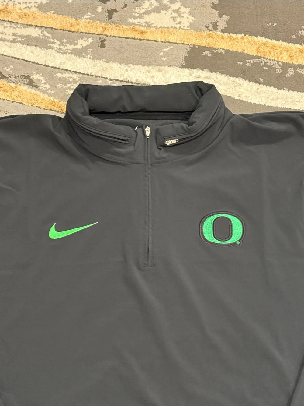 Nike Oregon Ducks NCAA Football Sideline Gray 1/2 Zip Windbreaker Jacket Men 2XL